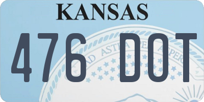 KS license plate 476DOT