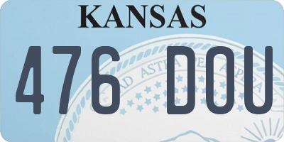 KS license plate 476DOU