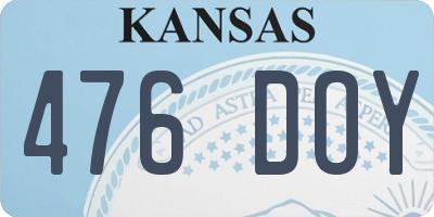 KS license plate 476DOY