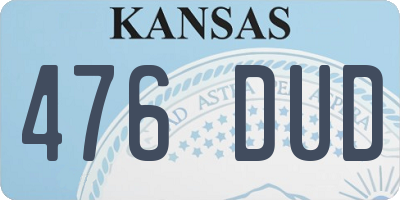 KS license plate 476DUD