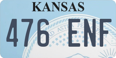 KS license plate 476ENF