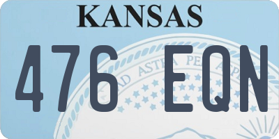 KS license plate 476EQN
