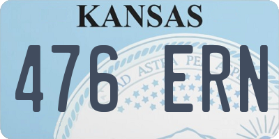 KS license plate 476ERN