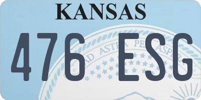 KS license plate 476ESG