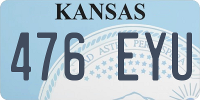KS license plate 476EYU