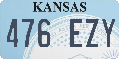 KS license plate 476EZY