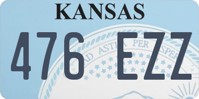 KS license plate 476EZZ