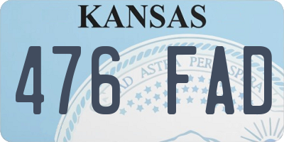 KS license plate 476FAD