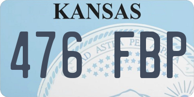 KS license plate 476FBP