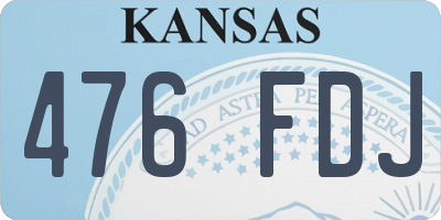KS license plate 476FDJ