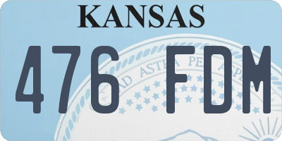 KS license plate 476FDM