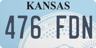 KS license plate 476FDN