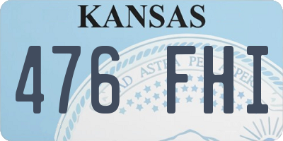 KS license plate 476FHI