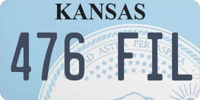 KS license plate 476FIL