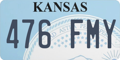 KS license plate 476FMY