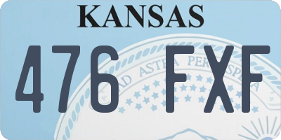 KS license plate 476FXF