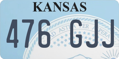 KS license plate 476GJJ