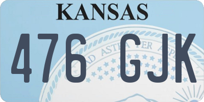 KS license plate 476GJK