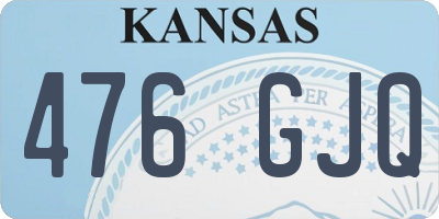 KS license plate 476GJQ