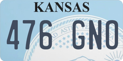 KS license plate 476GNO