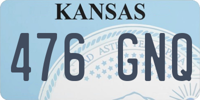 KS license plate 476GNQ