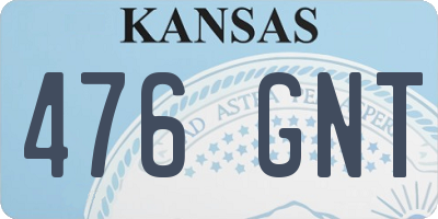 KS license plate 476GNT