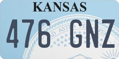 KS license plate 476GNZ