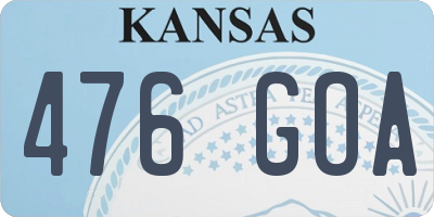 KS license plate 476GOA