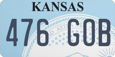 KS license plate 476GOB