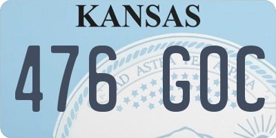 KS license plate 476GOC