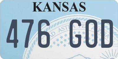 KS license plate 476GOD