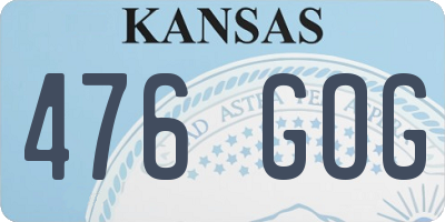 KS license plate 476GOG