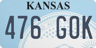 KS license plate 476GOK