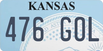KS license plate 476GOL