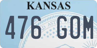 KS license plate 476GOM