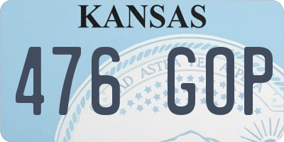 KS license plate 476GOP