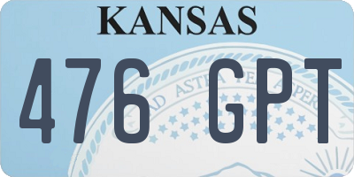 KS license plate 476GPT