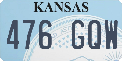 KS license plate 476GQW