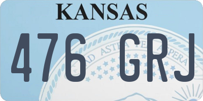 KS license plate 476GRJ