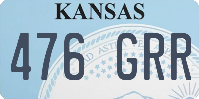 KS license plate 476GRR