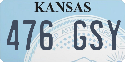 KS license plate 476GSY