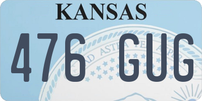 KS license plate 476GUG
