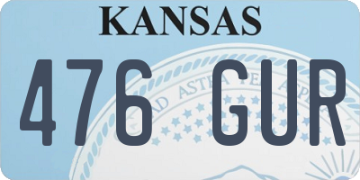 KS license plate 476GUR