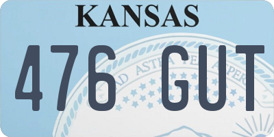 KS license plate 476GUT