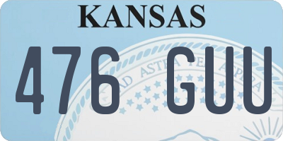 KS license plate 476GUU