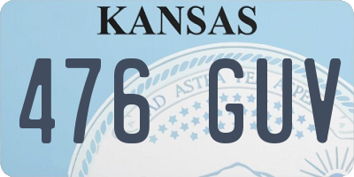 KS license plate 476GUV