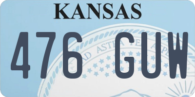 KS license plate 476GUW