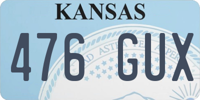 KS license plate 476GUX