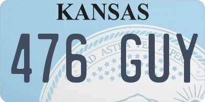 KS license plate 476GUY