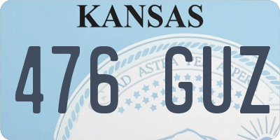 KS license plate 476GUZ
